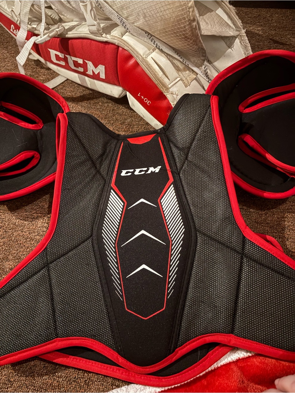 CCM Black and Red Hockey Chest Protector